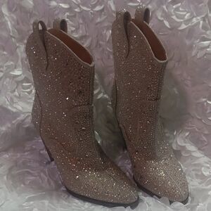 Jessica Simpson Glittering Silver Heeled Boots